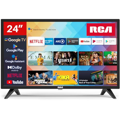 RCA Smart TV 24 Zoll (60 cm) Google TV HD mit Triple Tuner (DVB-T/T2-C-S/S2), WLAN, Prime Video, Netflix, Google Play Store, DAZN, Disney+ [Mod. 2025] von RCA