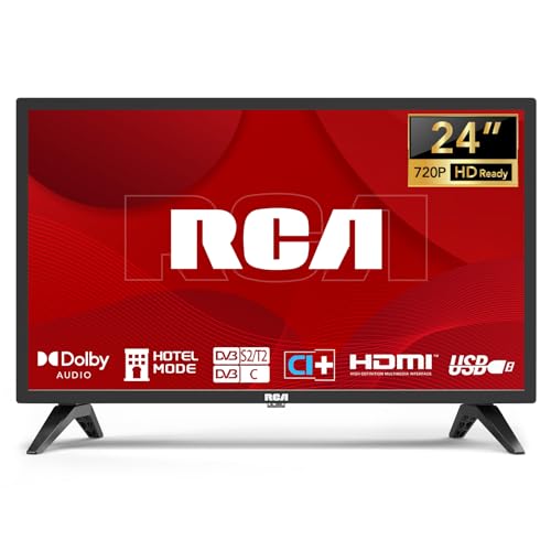 RCA TV 24 Zoll Fernseher(60cm) HD Ready Dolby Audio Triple Tuner(DVB-T/T2-C-S/S2) USB Media Player HDMI CI/CI+ Hotelmodus(2024) von RCA