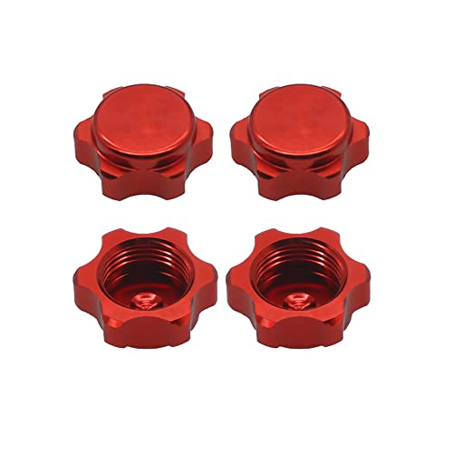 Legierung RC Radmutter 17mm Gewinde 1.0 für 1/7 Arrma 6s Notorious Kraton Outcast Typhon Talion Infraction Limitless Felony Upgraded Teil 4 PCS/Set (Rot) von RCAWD