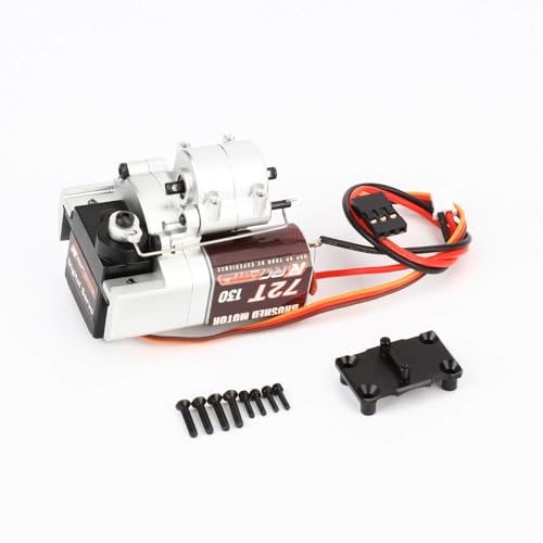 RCAWD Alloy SCX24 2-Gang-Getriebe 72T 130 Motor Set für Axial 1/24 SCX24 AX24 Series Upgrades Part (Silber) von RCAWD