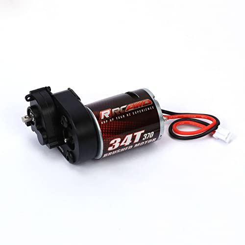 RCAWD RC Auto Motoren, 370-Grad-Motor mit Metallgetriebe, Kombi-Getriebe für 1/24 Axial SCX24 Bronco JLU C10 Gladiator Riegel B17 Upgrade-Teile (schwarz) von RCAWD