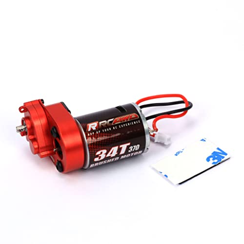 RCAWD RC Auto Motoren 370-Grad-Motor mit Metallgetriebe, Kombi-Getriebe für Axial SCX24 1/24 Bronco JLU C10 Gladiator Riegel B17 Upgrade-Teile (rot) von RCAWD