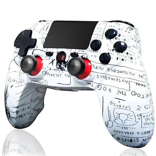 RCCBOOST Controller für PS4 Kabelloser, Controller PS4/Slim/pro mit 6 Achsen Gyro Sensor, Joystick Gamepad mit Dual Vibration - Audio Mikrofon - Touchscreen - 600mah Batterie (Graffiti) von RCCBOOST