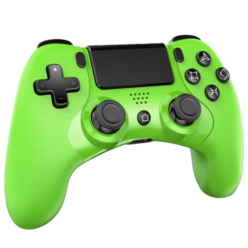 REKBOO Wireless Controller Kompatibel mit PS4, Gamepad Controller für PS4/PS4 PRO/SLIM und PC, Controller P4 mit Dual Vibration, Audio, Sechs-Achsen-Gyroskop, Touchscreen, 600mAh(Green) von RCCBOOST