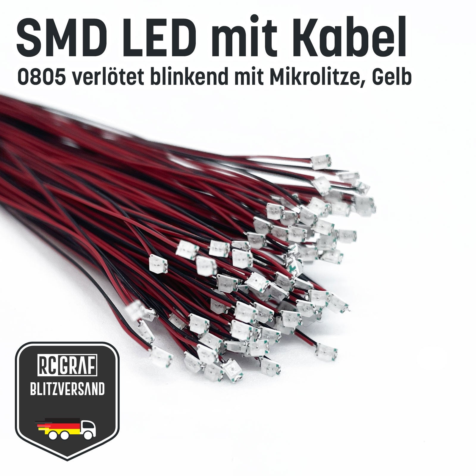 Blinkende SMD LED 0805 Microlitze 30cm Blinkende SMD LED 0805 Microlitze 30cm von RCGRAF