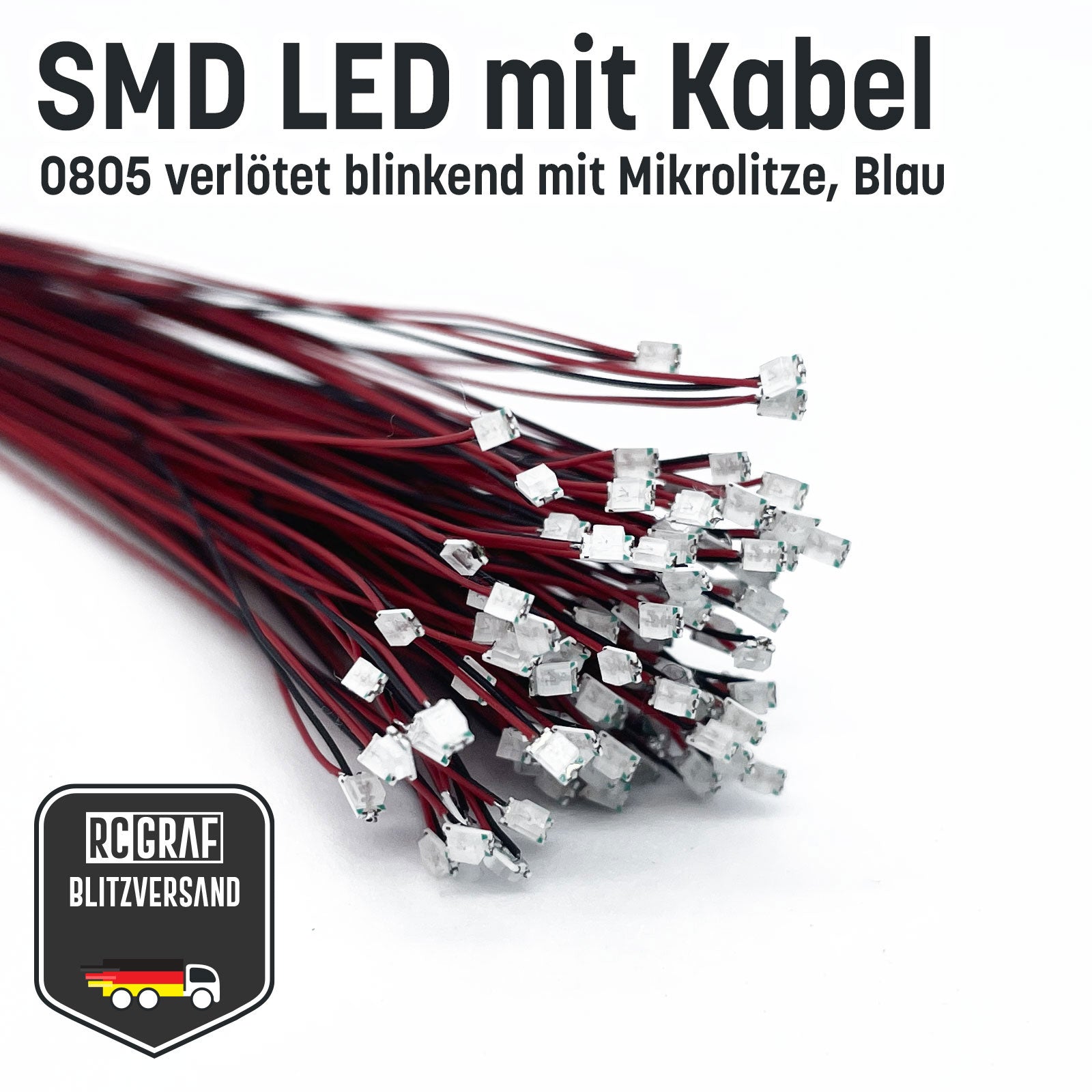 Blinkende SMD LED 0805 Microlitze 30cm Blinkende SMD LED 0805 Microlitze 30cm von RCGRAF