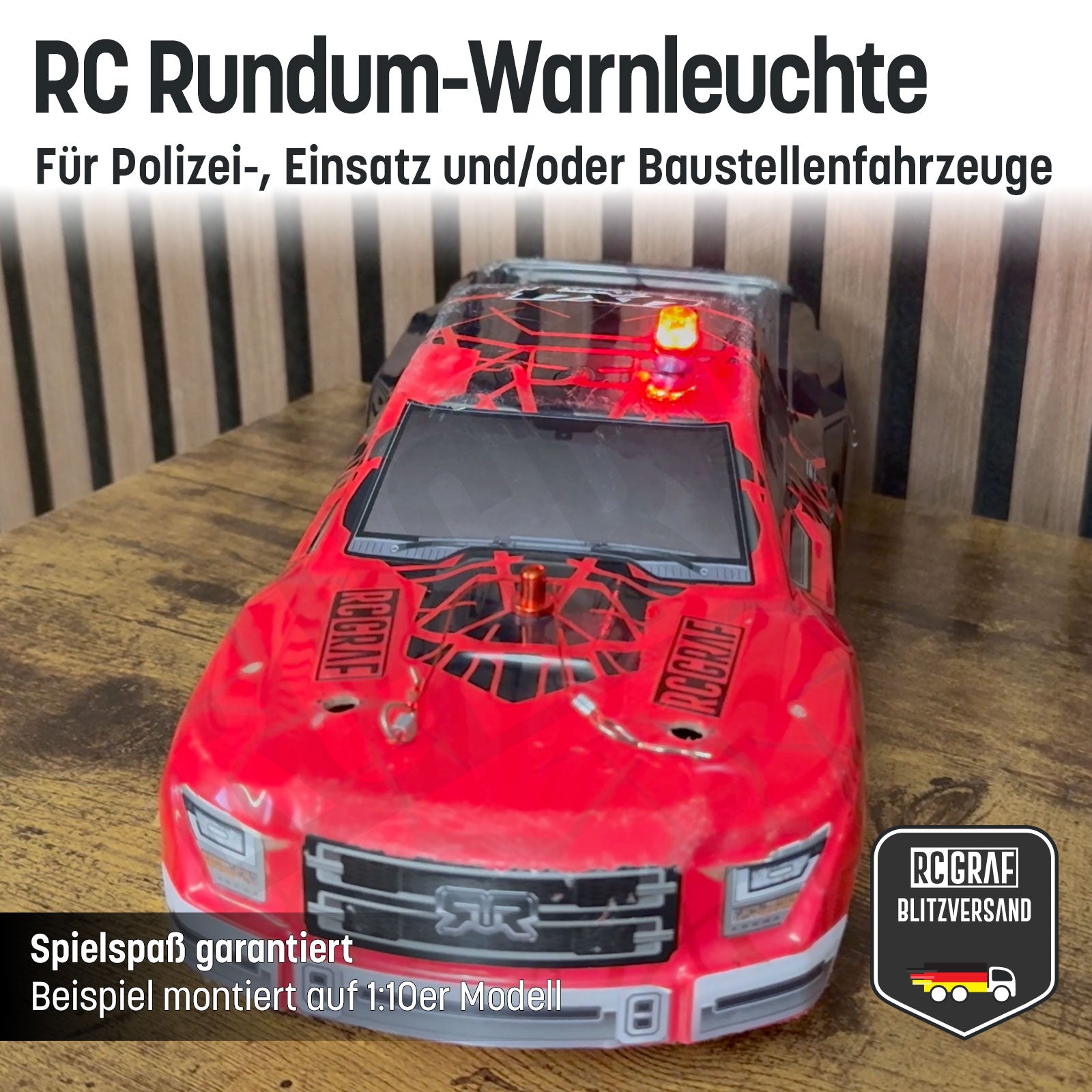 RC LED Rundum-Warnleuchte für Polizei-, Einsatz- und/oder Baustellenfahrzeuge RC LED Rundum-Warnleuchte für Polizei-, Einsatz- und/oder Baustellenfahrzeuge von RCGRAF