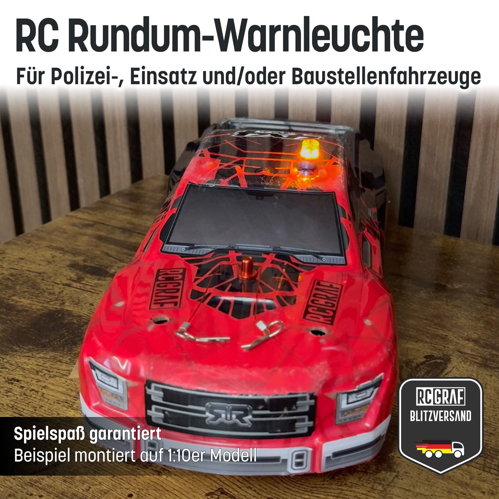 RC LED Rundum-Warnleuchte für Polizei-, Einsatz- und/oder Baustellenfahrzeuge RC LED Rundum-Warnleuchte für Polizei-, Einsatz- und/oder Baustellenfahrzeuge von RCGRAF
