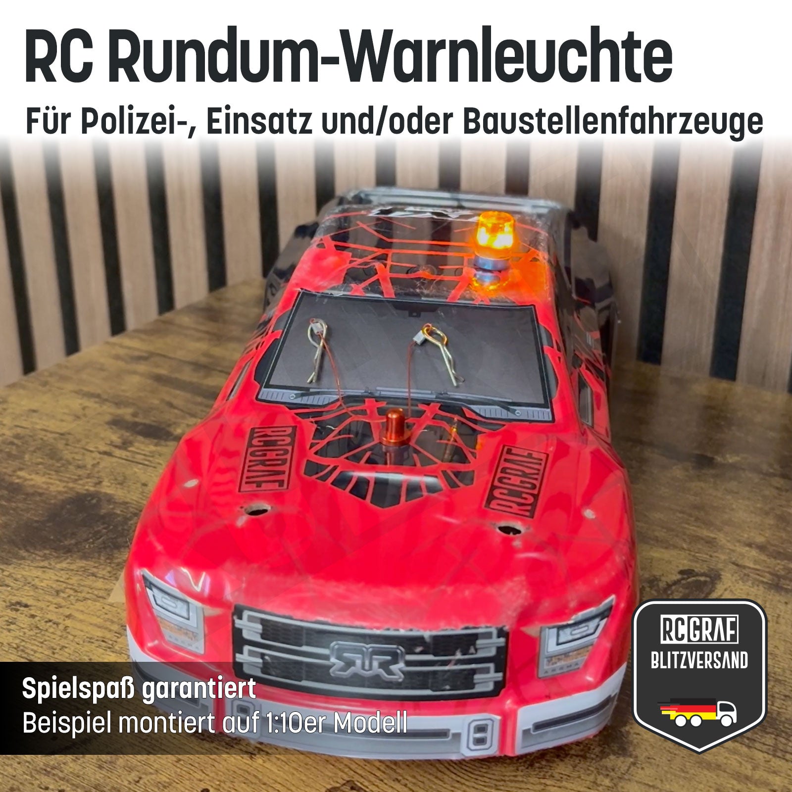 RC LED Rundum-Warnleuchte für Polizei-, Einsatz- und/oder Baustellenfahrzeuge RC LED Rundum-Warnleuchte für Polizei-, Einsatz- und/oder Baustellenfahrzeuge von RCGRAF
