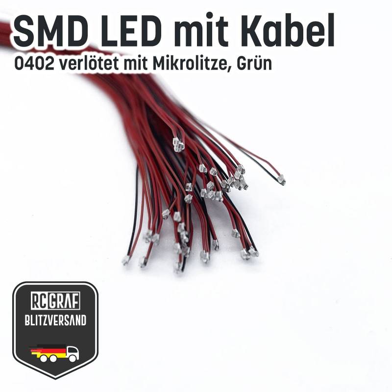 SMD LED 0402 Microlitze 30cm verlötet von RCGRAF