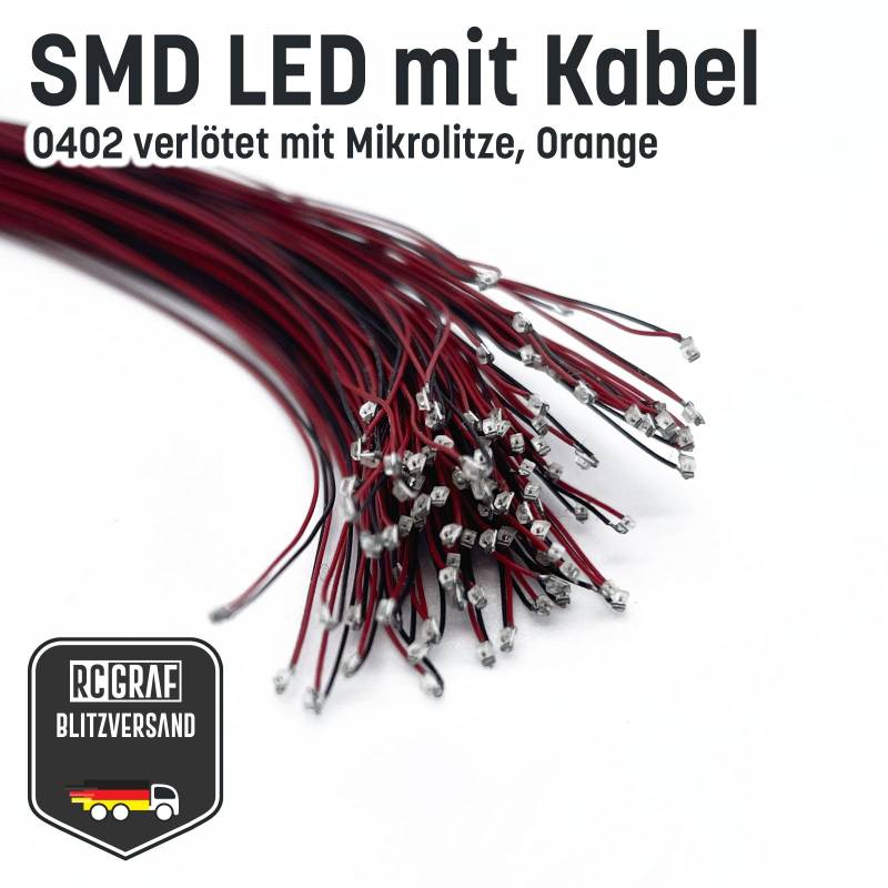 SMD LED 0402 Microlitze 30cm verlötet von RCGRAF