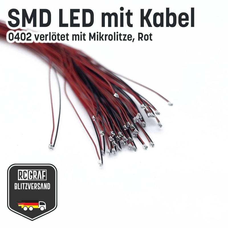 SMD LED 0402 Microlitze 30cm verlötet von RCGRAF