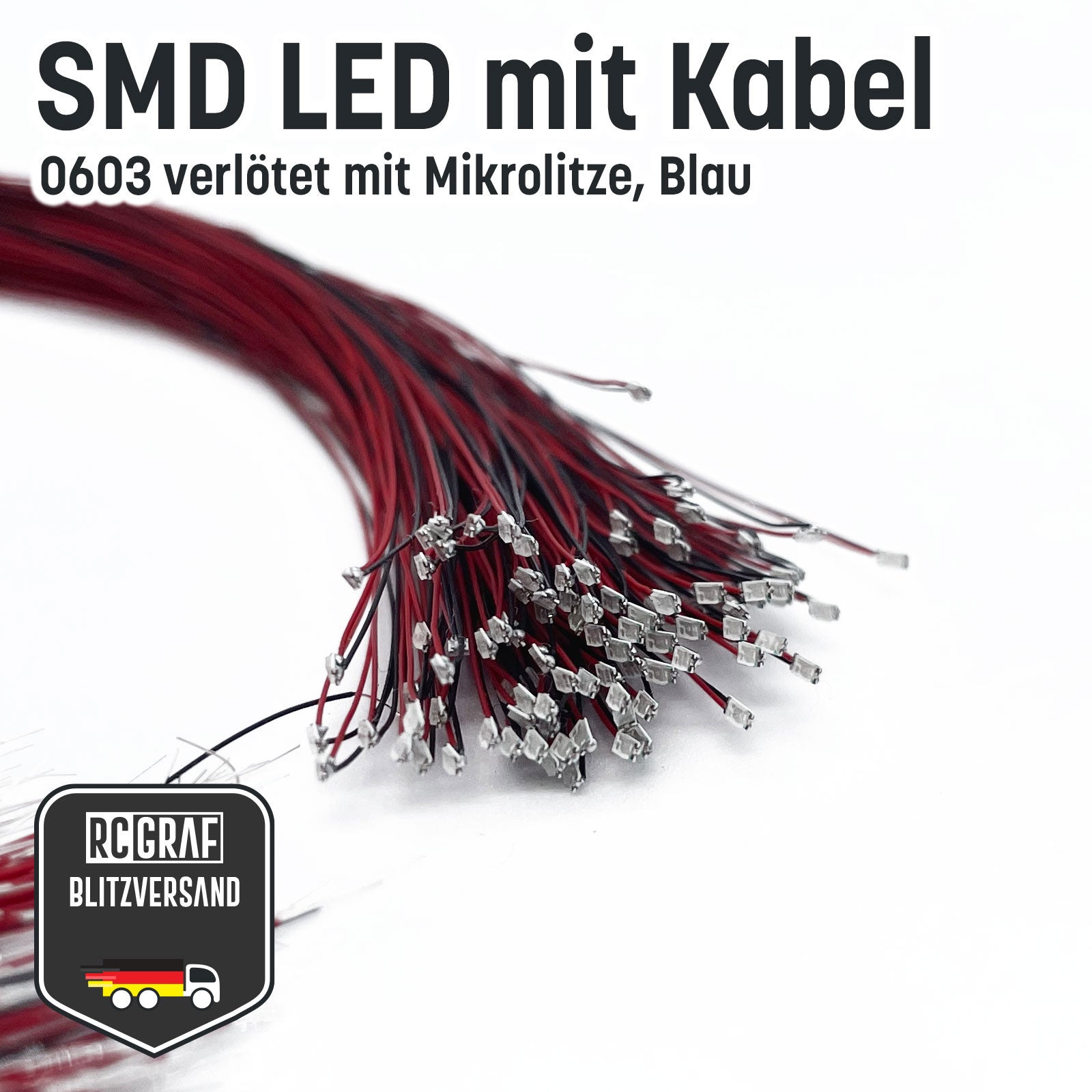SMD LED 0603 Microlitze 30cm verlötet SMD LED 0603 Microlitze 30cm verlötet von RCGRAF