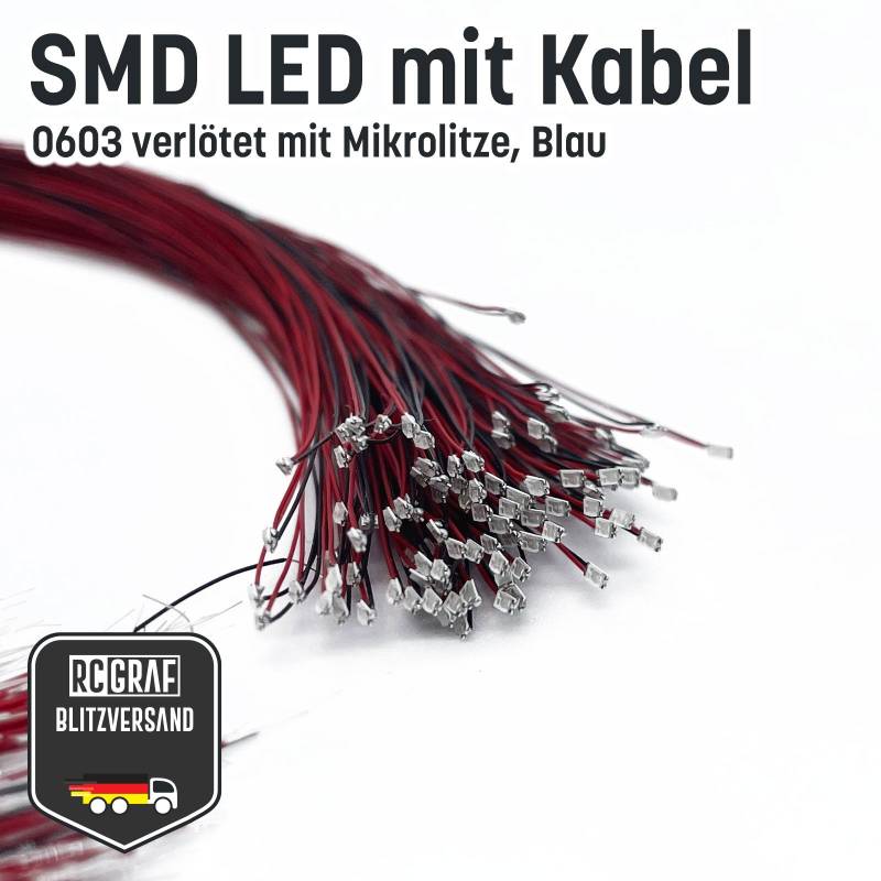 SMD LED 0603 Microlitze 30cm verlötet von RCGRAF