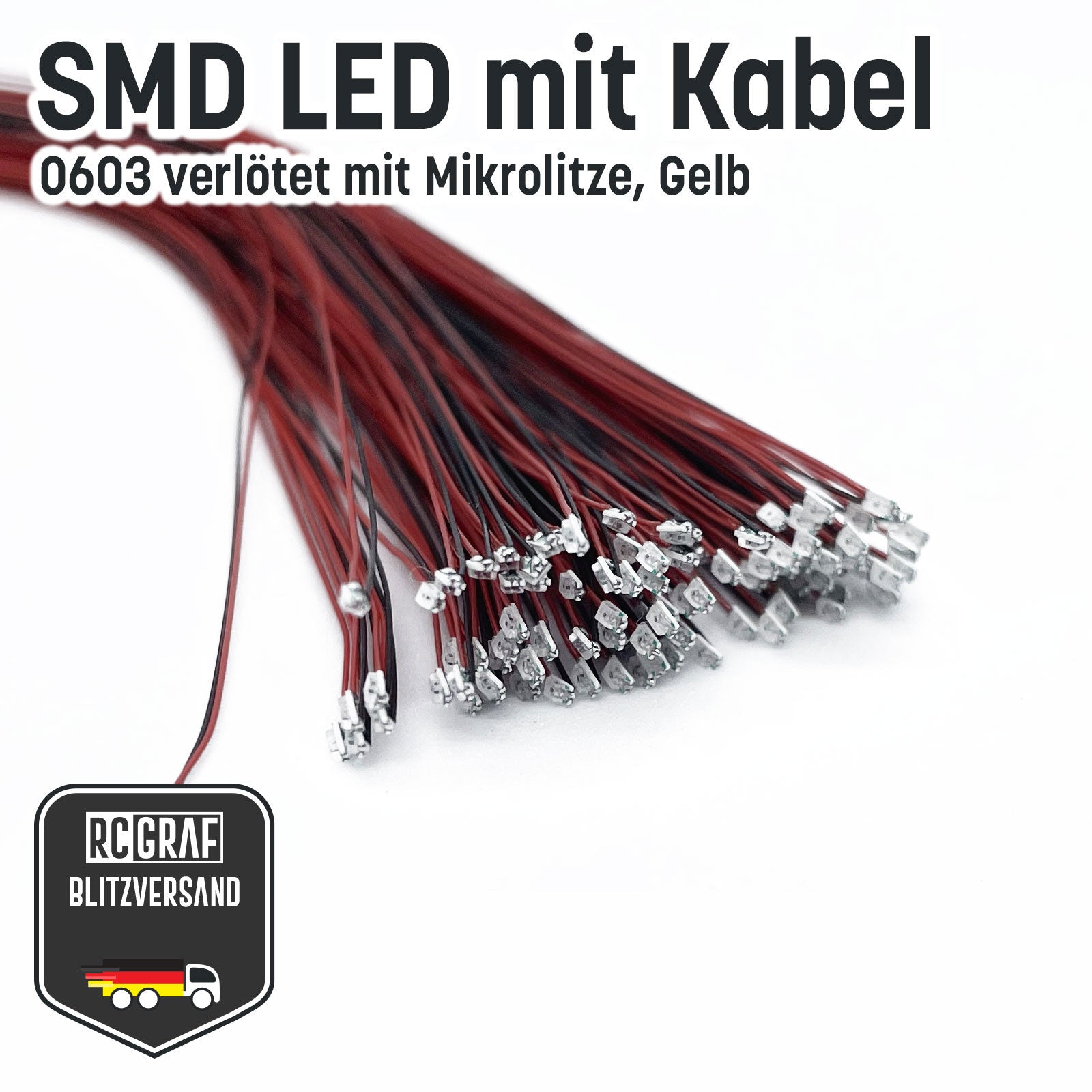 SMD LED 0603 Microlitze 30cm verlötet SMD LED 0603 Microlitze 30cm verlötet von RCGRAF