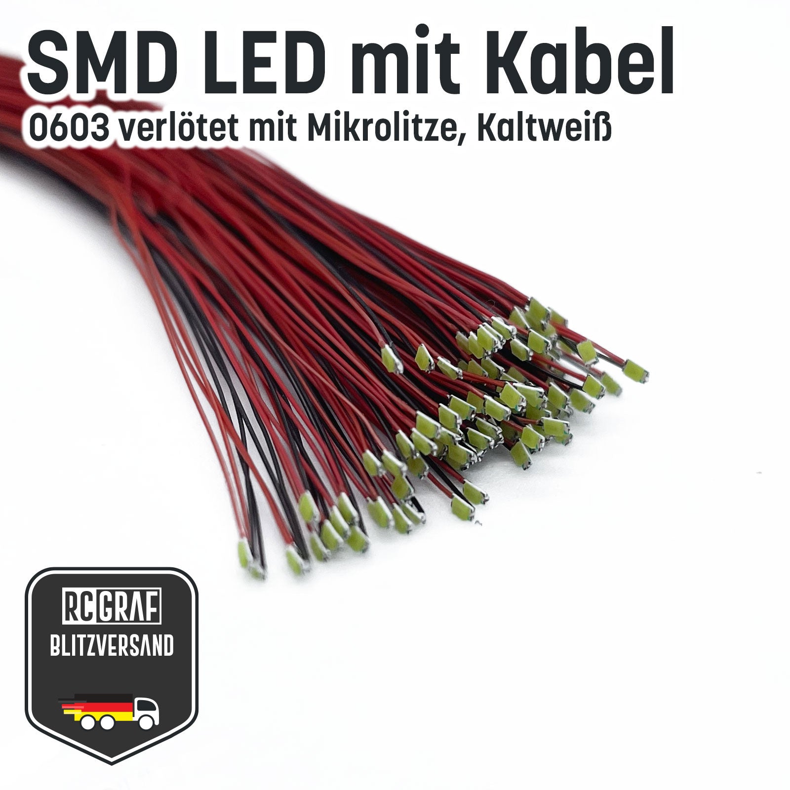 SMD LED 0603 Microlitze 30cm verlötet SMD LED 0603 Microlitze 30cm verlötet von RCGRAF