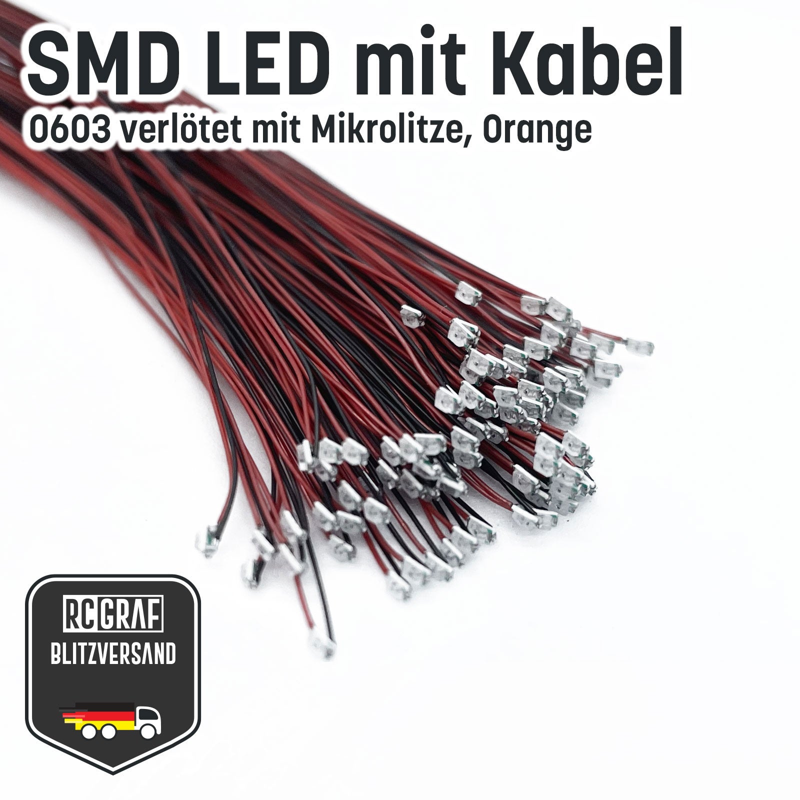 SMD LED 0603 Microlitze 30cm verlötet SMD LED 0603 Microlitze 30cm verlötet von RCGRAF