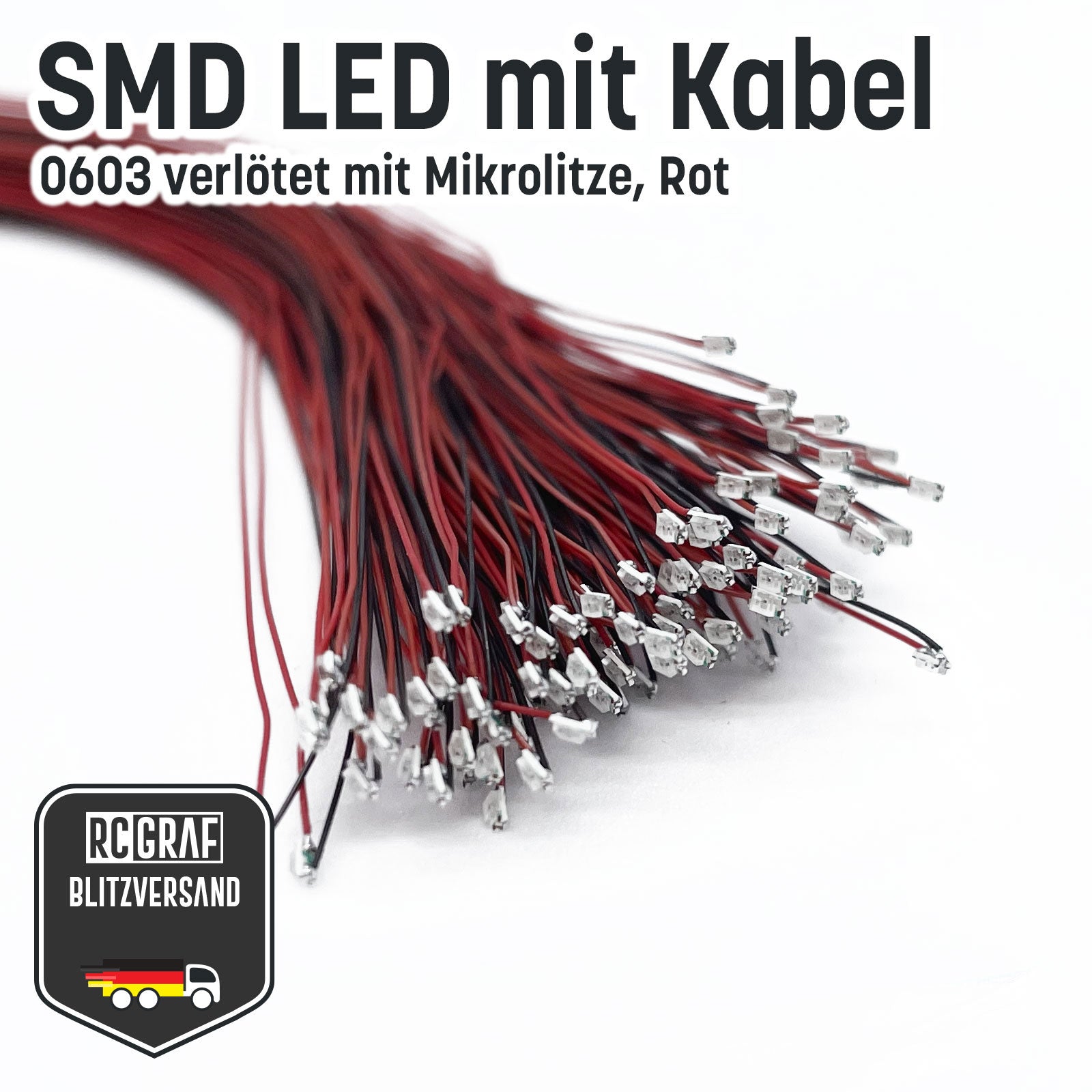 SMD LED 0603 Microlitze 30cm verlötet SMD LED 0603 Microlitze 30cm verlötet von RCGRAF