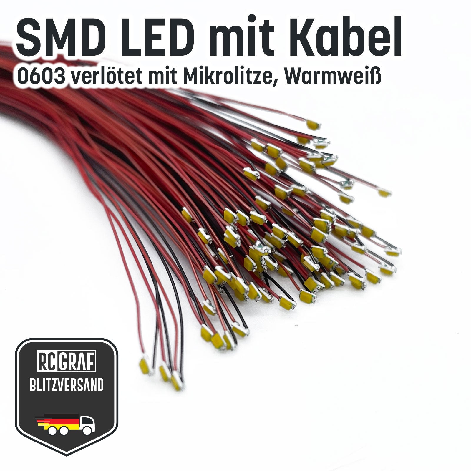 SMD LED 0603 Microlitze 30cm verlötet SMD LED 0603 Microlitze 30cm verlötet von RCGRAF