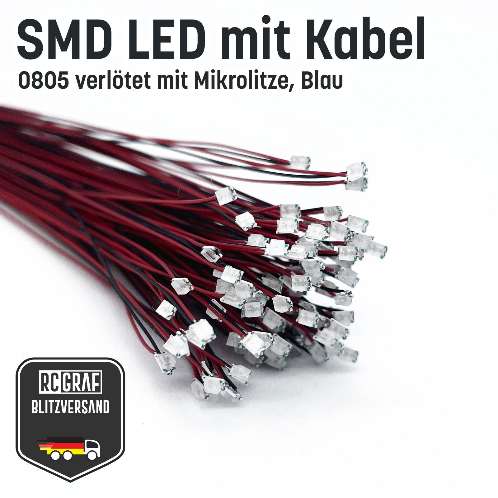 SMD LED 0805 Microlitze 30cm verlötet SMD LED 0805 Microlitze 30cm verlötet von RCGRAF