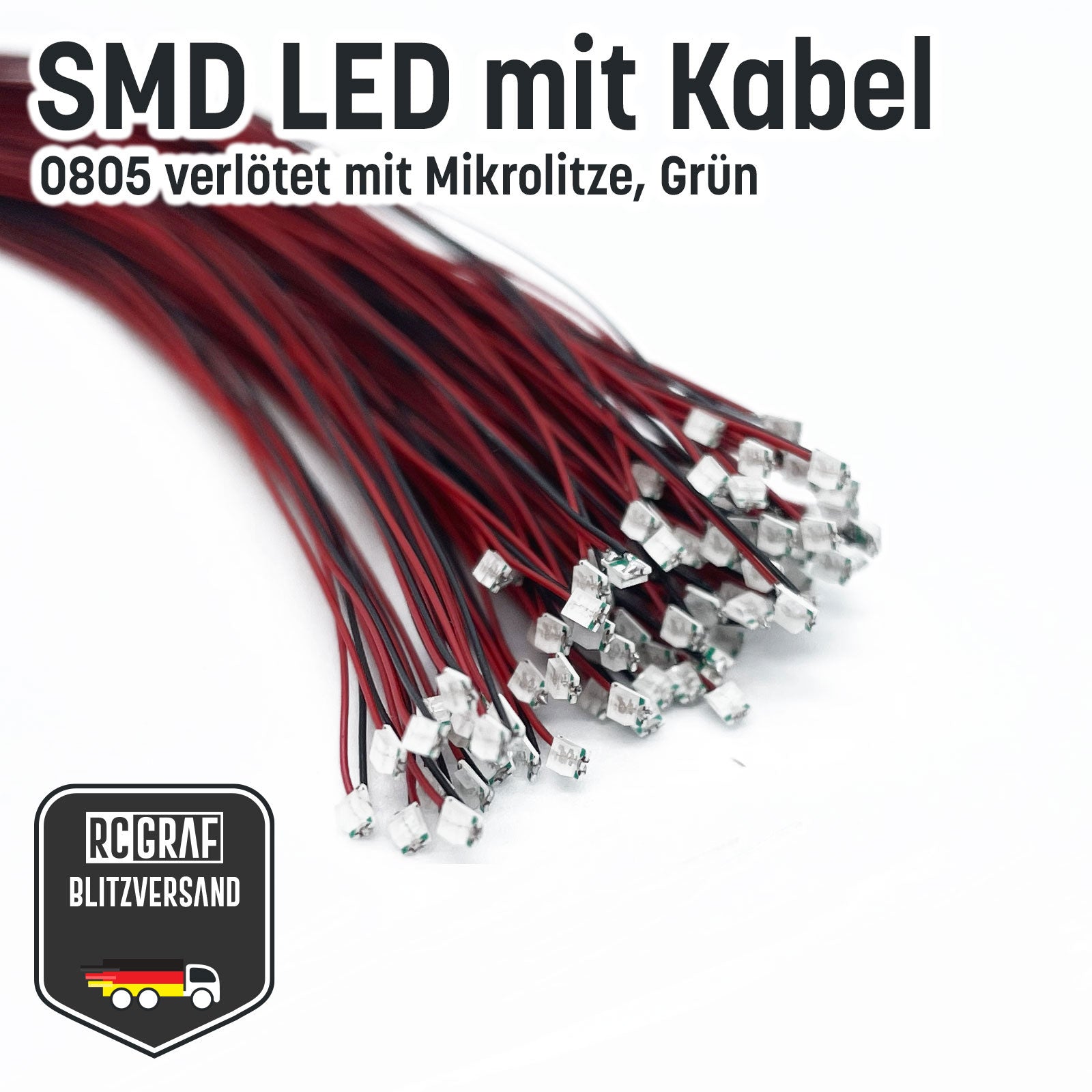 SMD LED 0805 Microlitze 30cm verlötet SMD LED 0805 Microlitze 30cm verlötet von RCGRAF