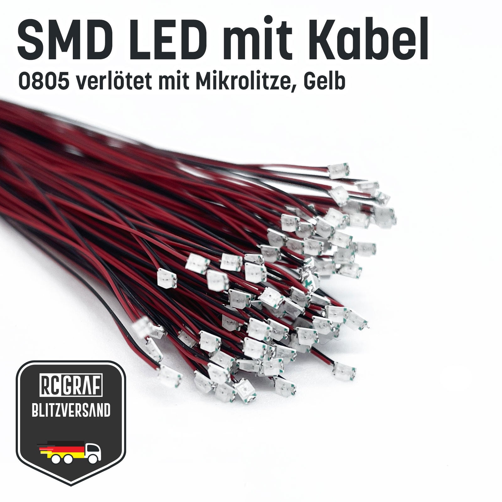 SMD LED 0805 Microlitze 30cm verlötet SMD LED 0805 Microlitze 30cm verlötet von RCGRAF