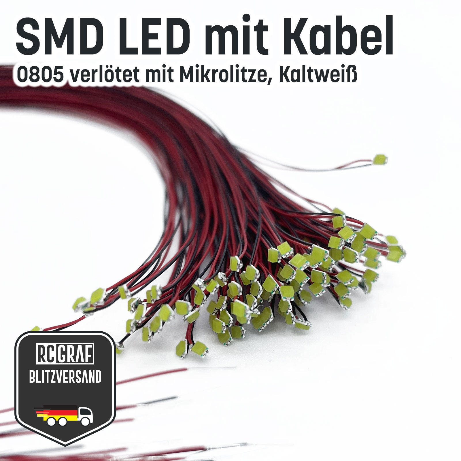 SMD LED 0805 Microlitze 30cm verlötet SMD LED 0805 Microlitze 30cm verlötet von RCGRAF