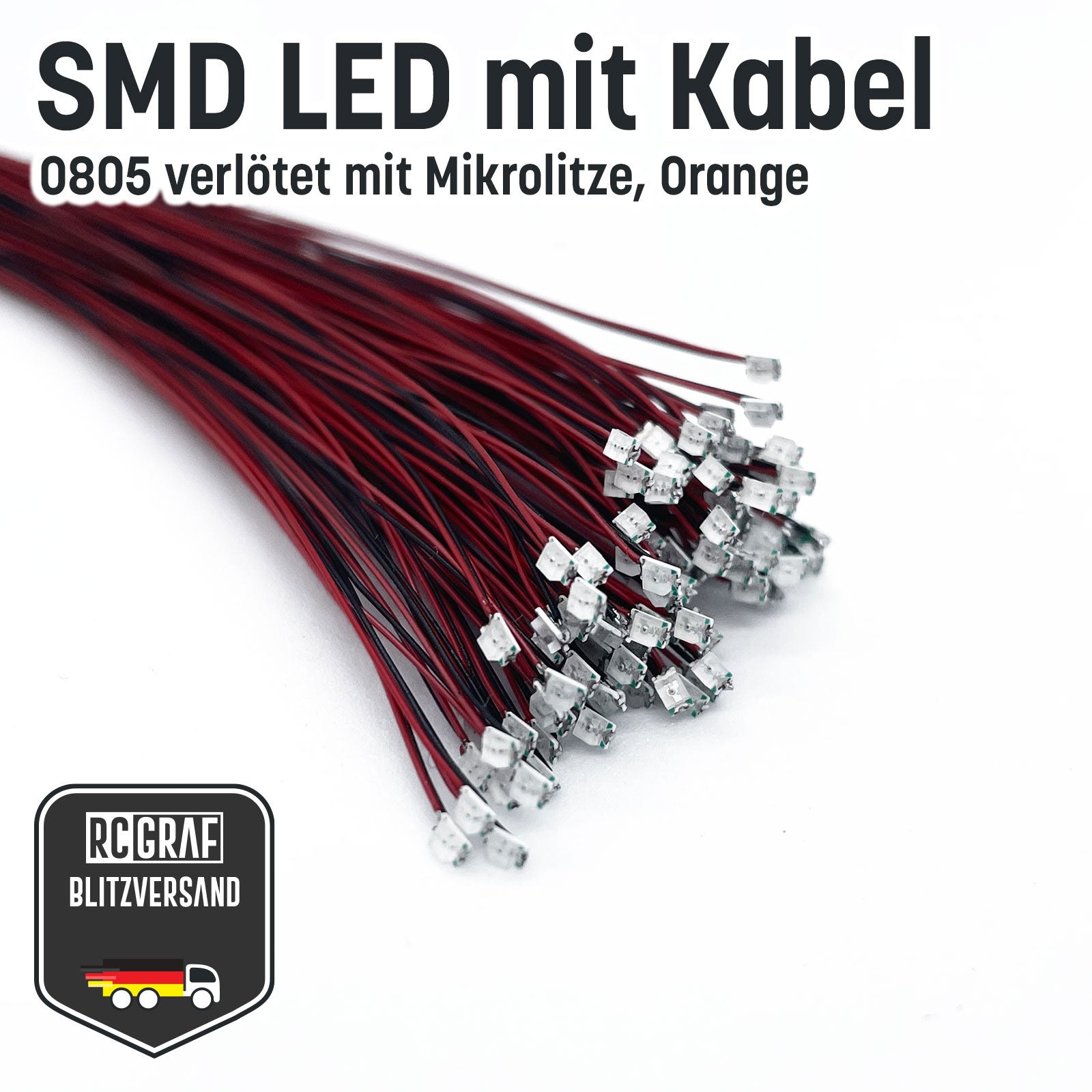 SMD LED 0805 Microlitze 30cm verlötet SMD LED 0805 Microlitze 30cm verlötet von RCGRAF