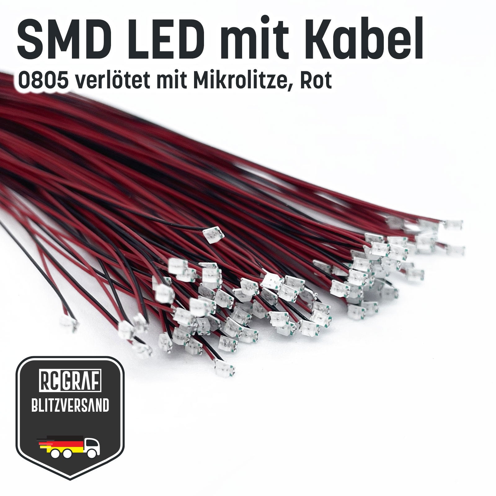SMD LED 0805 Microlitze 30cm verlötet SMD LED 0805 Microlitze 30cm verlötet von RCGRAF