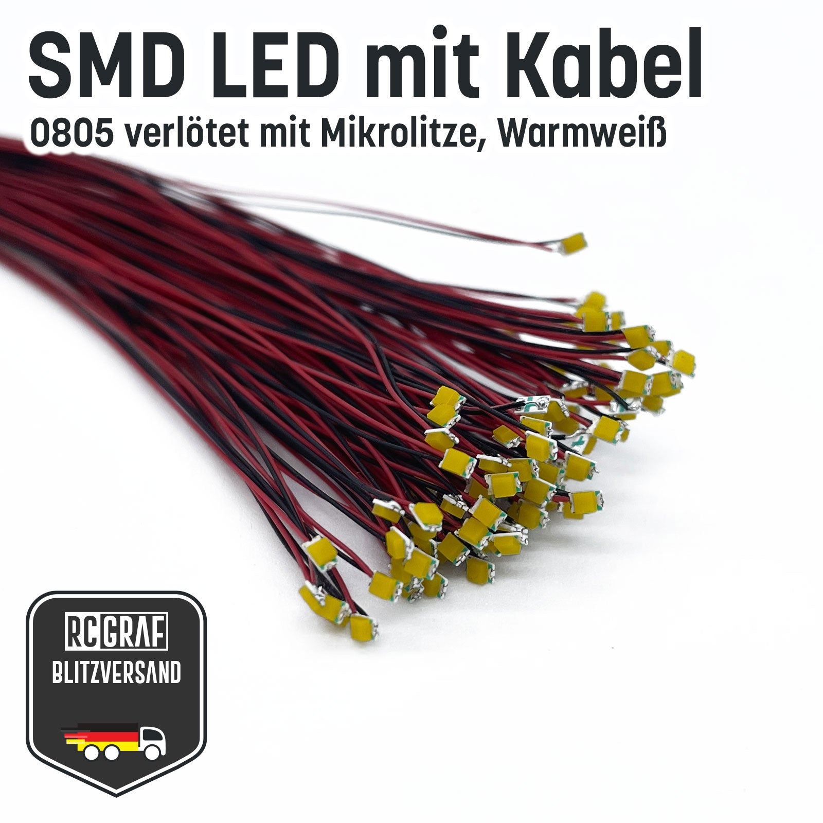 SMD LED 0805 Microlitze 30cm verlötet SMD LED 0805 Microlitze 30cm verlötet von RCGRAF
