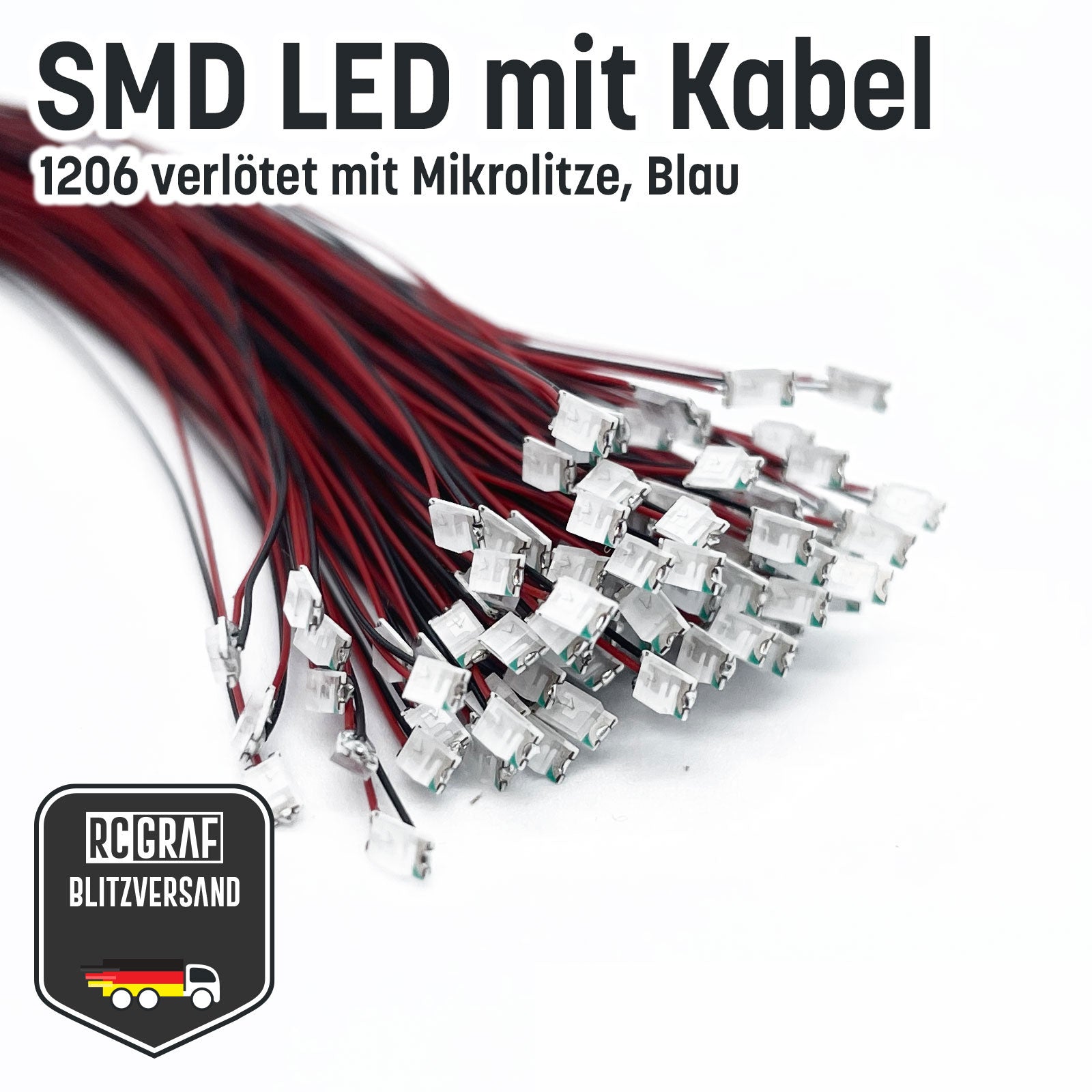 SMD LED 1206 Microlitze 30cm verlötet SMD LED 1206 Microlitze 30cm verlötet von RCGRAF