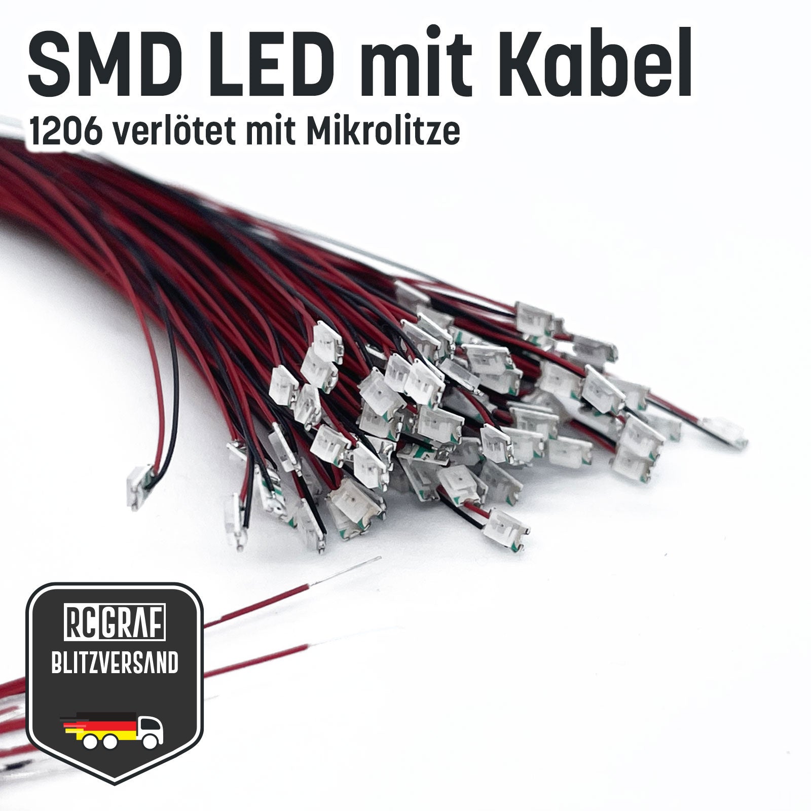 SMD LED 1206 Microlitze 30cm verlötet SMD LED 1206 Microlitze 30cm verlötet von RCGRAF