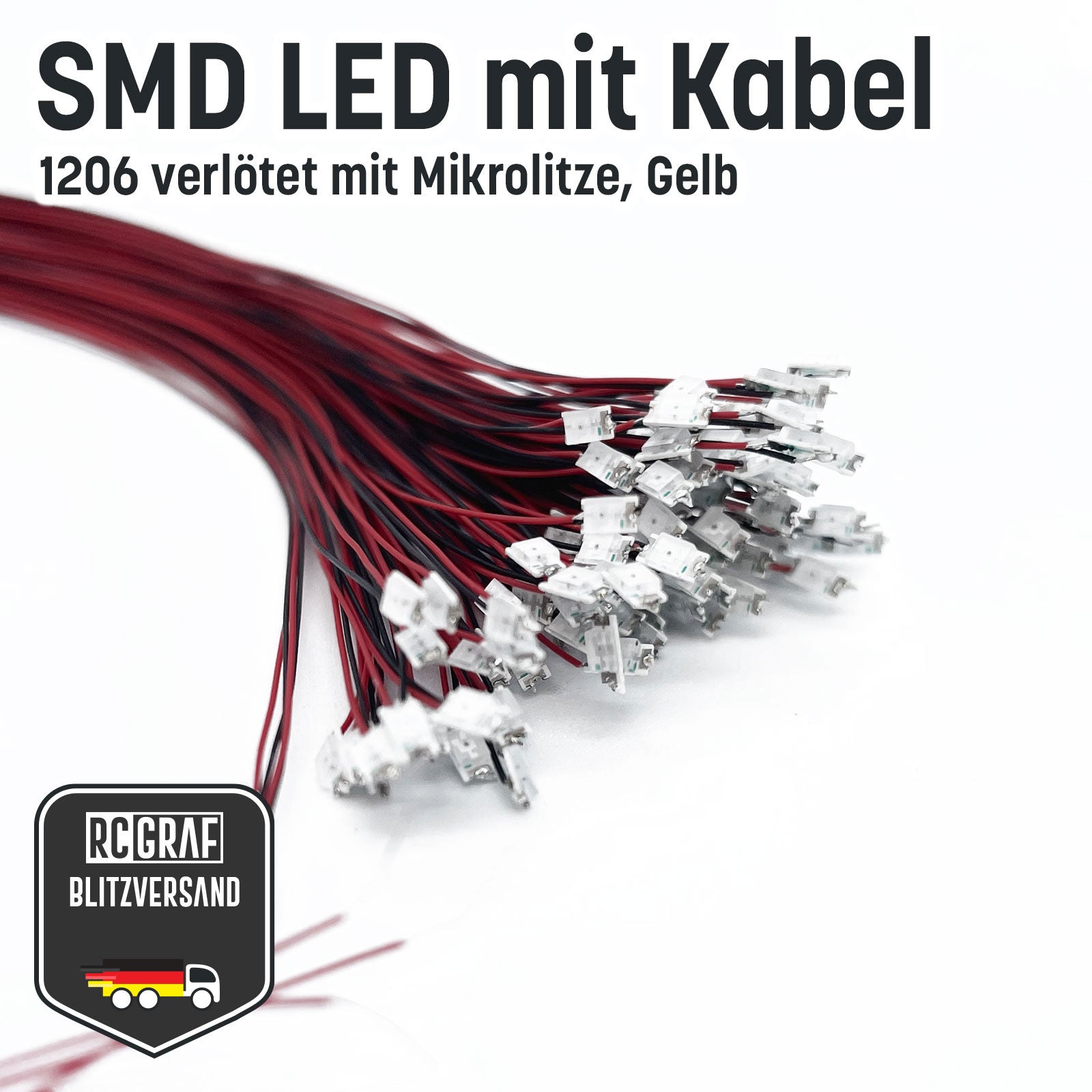 SMD LED 1206 Microlitze 30cm verlötet SMD LED 1206 Microlitze 30cm verlötet von RCGRAF