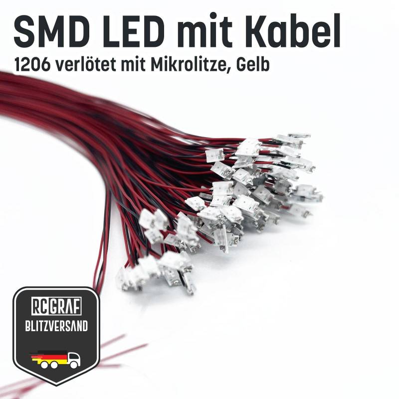 SMD LED 1206 Microlitze 30cm verlötet von RCGRAF