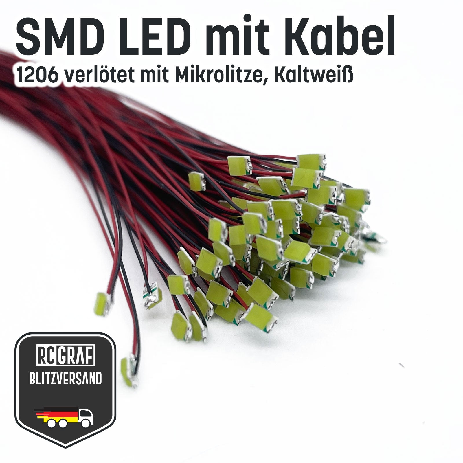 SMD LED 1206 Microlitze 30cm verlötet SMD LED 1206 Microlitze 30cm verlötet von RCGRAF
