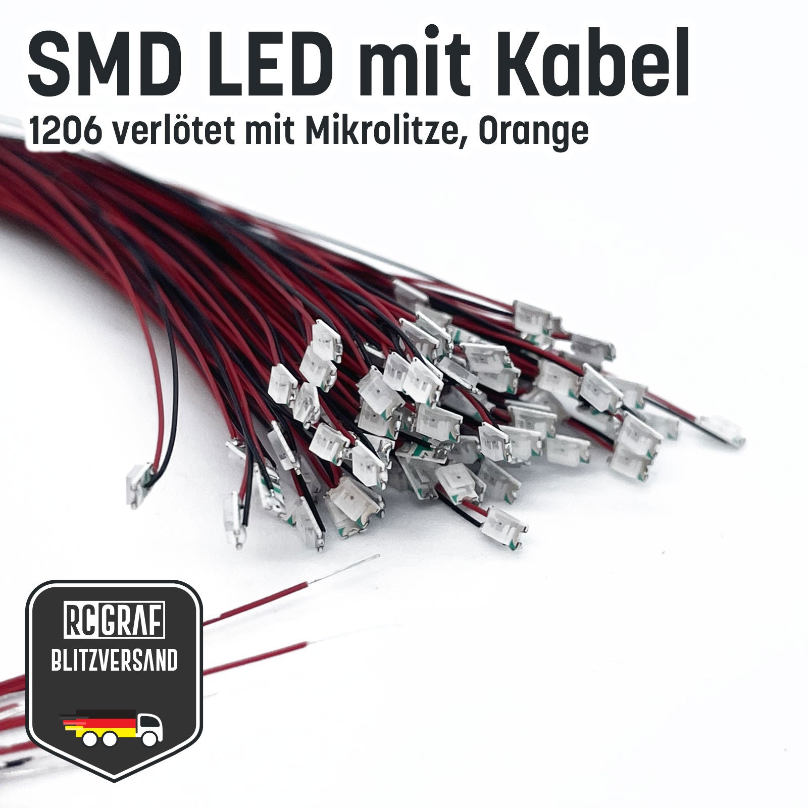 SMD LED 1206 Microlitze 30cm verlötet SMD LED 1206 Microlitze 30cm verlötet von RCGRAF