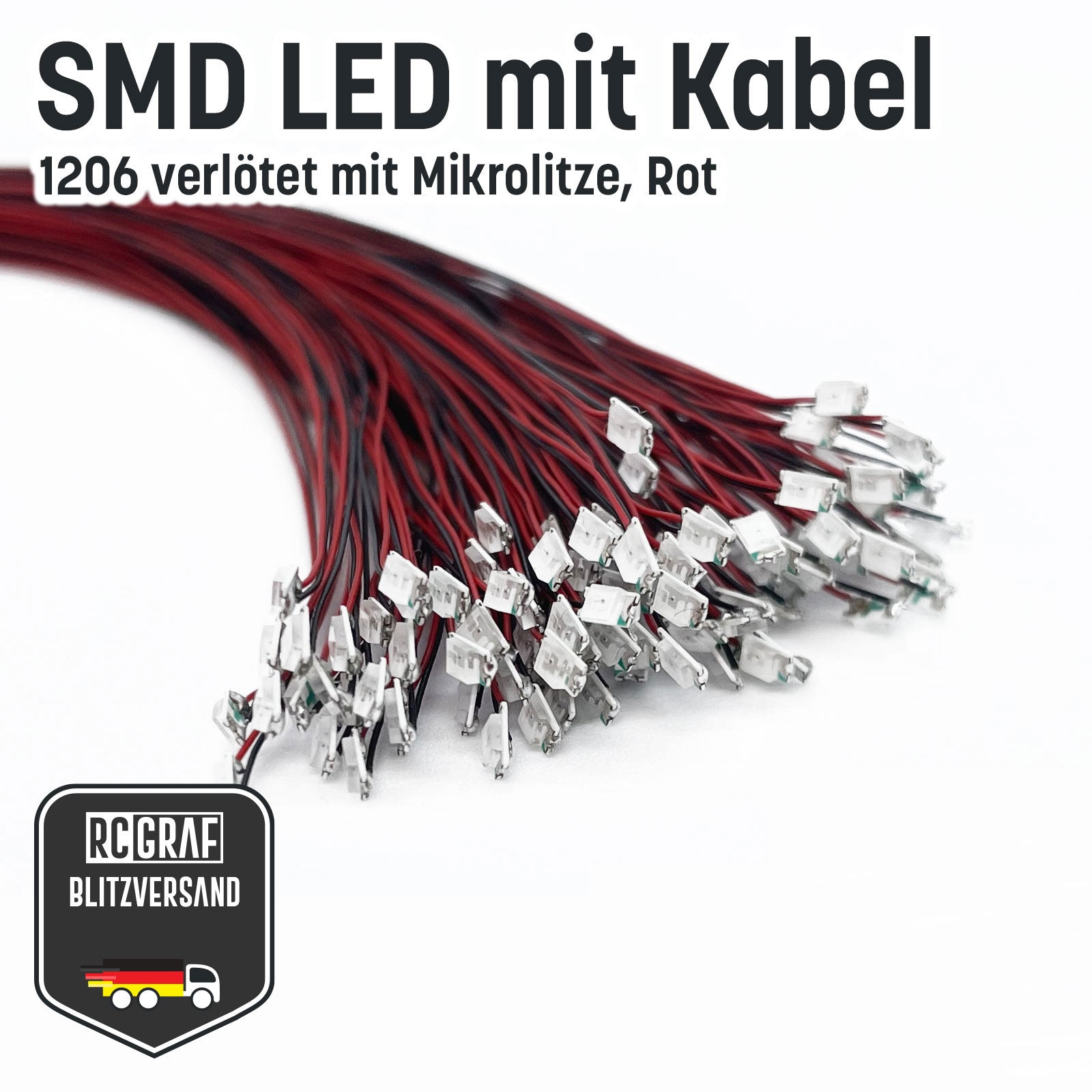 SMD LED 1206 Microlitze 30cm verlötet SMD LED 1206 Microlitze 30cm verlötet von RCGRAF