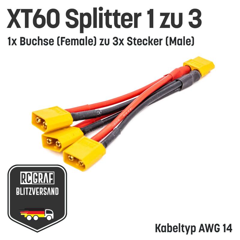 XT60 Adapter Splitter mit 14 AWG Kabel von RCGRAF