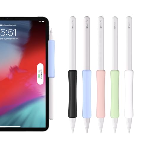 RCIDOS 5 Stück Silikon Griff für Apple Pencil, Apple Pencil Hülle Apple Pencil Silikonhülle Apple Pencil Grip Kompatibel Apple Pencil 2 Und Apple Pencil Pro (Unterstützt Magnetisches Laden) von RCIDOS
