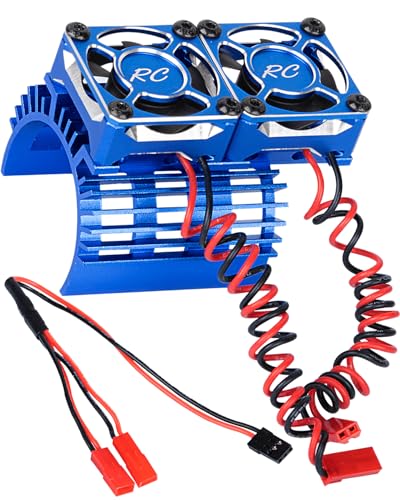 RCarmubWow RC-Motor-Kühlkörper mit Kühlventilatoren, Upgrades-Teil für 1/8 Maßstab RC Auto, 30 mm Kühlkörper mit 40 mm Halterung für bürstenlosen Motor 4068 4274, Marineblau RCarmubWow RC-Motor-Kühlkörper mit Kühlventilatoren, Upgrades-Teil für 1/8 Maßstab RC Auto, 30 mm Kühlkörper mit 40 mm Halterung für bürstenlosen Motor 4068 4274, Marineblau von RCarmubWow