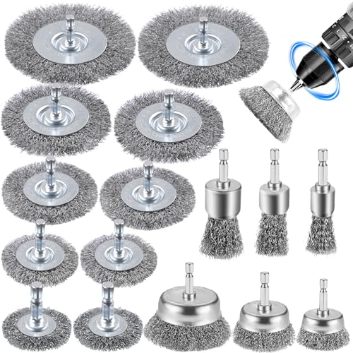 RDDAIPE 16PC Drahtbürste Bohrmaschine, 6mm Drahtbürste Akkuschrauber mit Sechskantstange, Dratbürstenaufsatz, Stahlbürste Bohrmaschine Set für Bohrmaschine Rost,Schleifen,Polieren,Entfernen von Farbe RDDAIPE 16PC Drahtbürste Bohrmaschine, 6mm Drahtbürste Akkuschrauber mit Sechskantstange, Dratbürstenaufsatz, Stahlbürste Bohrmaschine Set für Bohrmaschine Rost,Schleifen,Polieren,Entfernen von Farbe von RDDAIPE