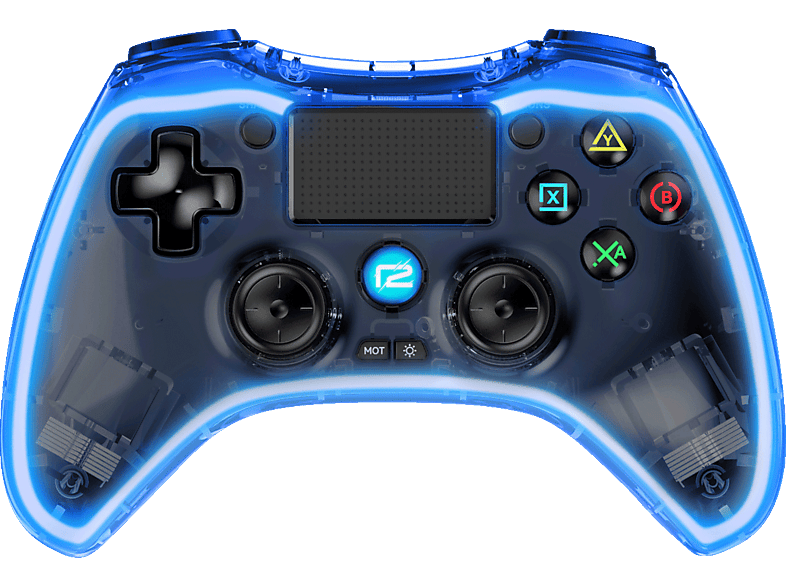 READY 2 GAMING Pro Pad X LED Editon Controller Transparent / Blau für PlayStation 4 von READY 2 GAMING