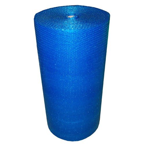 REALPACK® Luftpolsterfolie, 1 Rolle, blau, robust, Größe: Breite 750 mm x 100 m von REALPACK