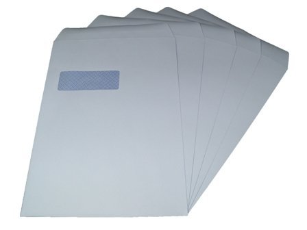 realpack® 25 x C4/A4 Briefumschläge, Weiß, Fenster Selbstversiegelnde Briefumschläge, Weiß SS 90 gsm Kostenloser Schnell Versand * Lieferung am nächsten Tag innerhalb Großbritannien * von REALPACK