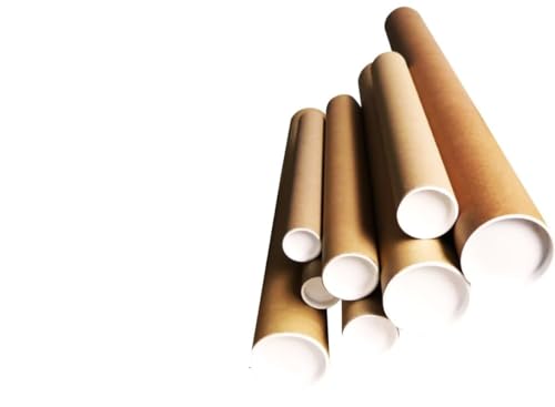 realpack® Versandrolle Karton mit Kunststoff Endkappen – 7,6 cm line-size: 625 mm A3 braun von REALPACK