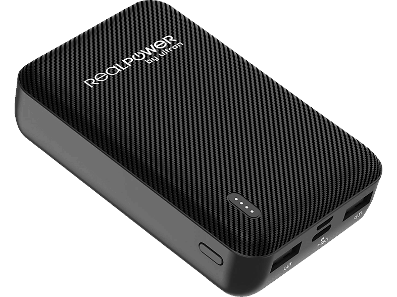 REALPOWER PB-10000 SE Powerbank 10.000 mAh Black Carbon von REALPOWER