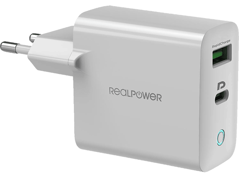 REALPOWER PC-20 Ladeadapter Apple, Samsung, Huawei und mehr, 12 Volt 20 Watt, Weiß von REALPOWER