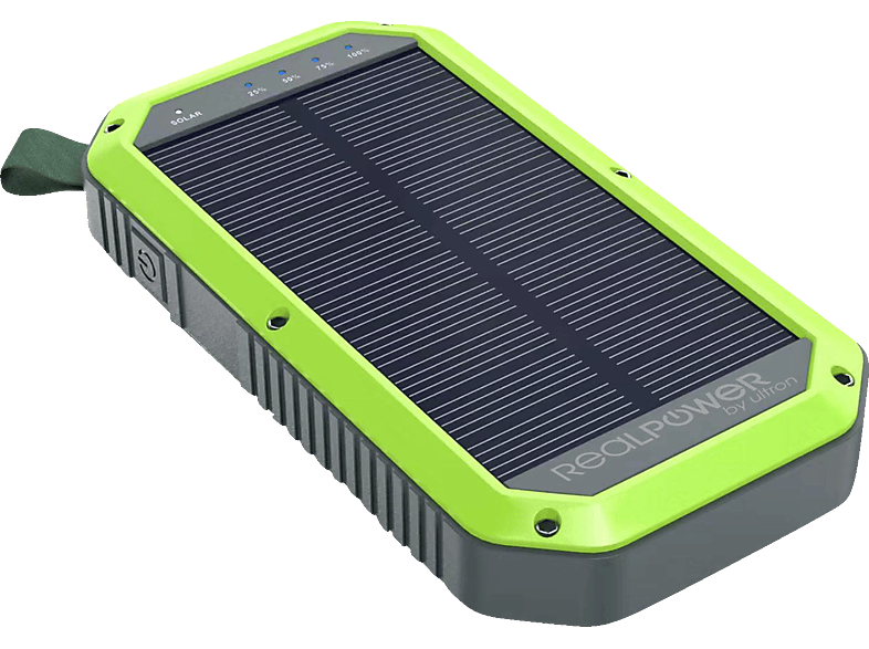 REALPOWER RealPower PB-10000 Solar Powerbank 10000 mAh Schwarz/Grün von REALPOWER