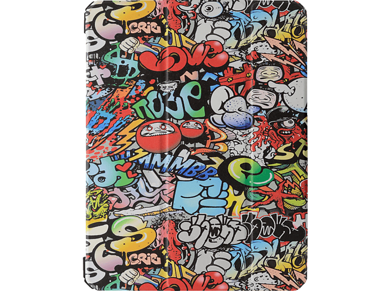 REALPOWER iPad 10 case 10.9" Design Graffiti, Bookcover, Apple, 10. Generation , Rot von REALPOWER