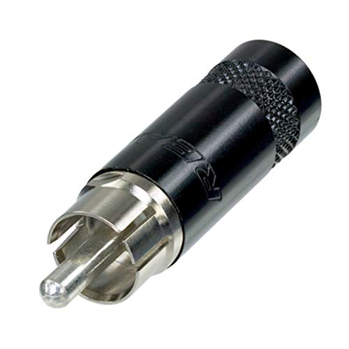 REAN Cinchstecker by Neutrik vernickelt RCA 2pol für Kabel bis 7,2mm Durchmesser | NYS352B (Ø - 7,2mm, Schwarz/Nickel) von REAN